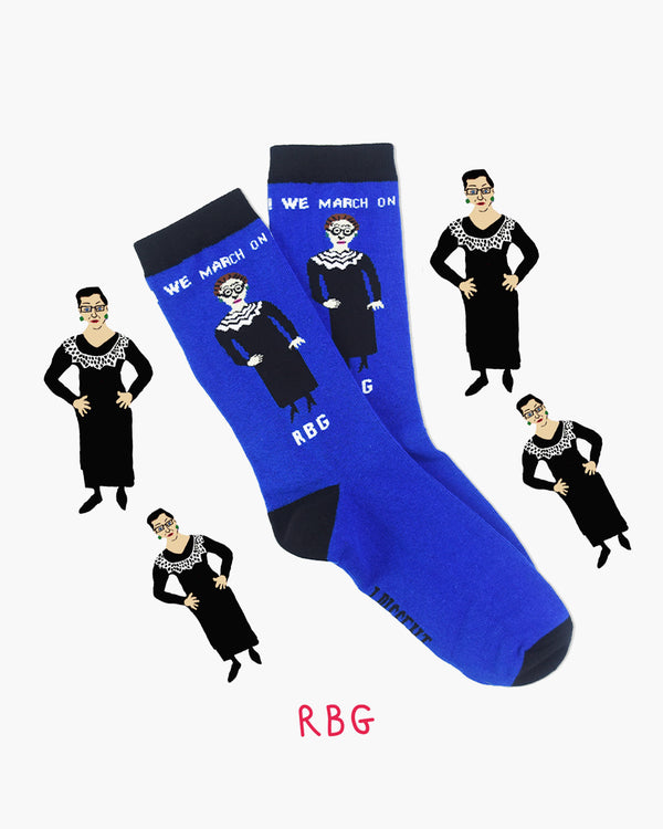 RBG Dark Blue Crew Socks Large