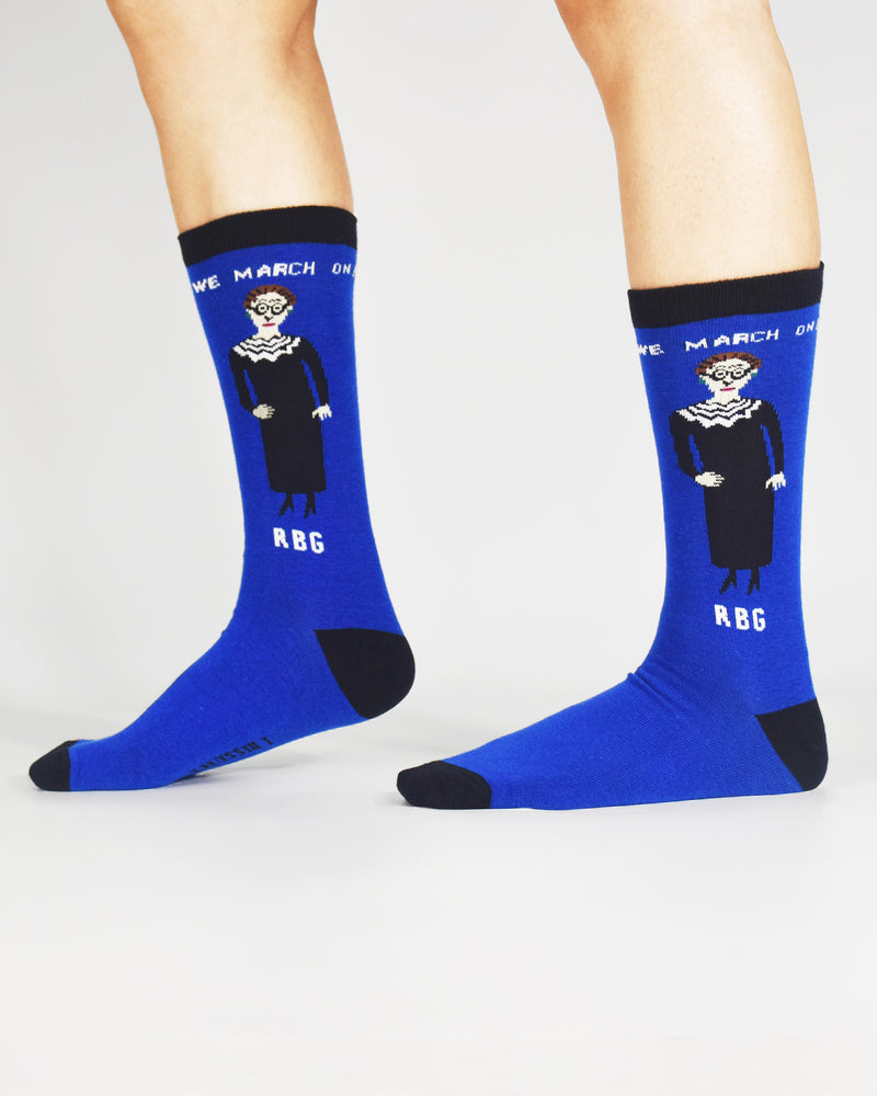 RBG Dark Blue Crew Socks Large