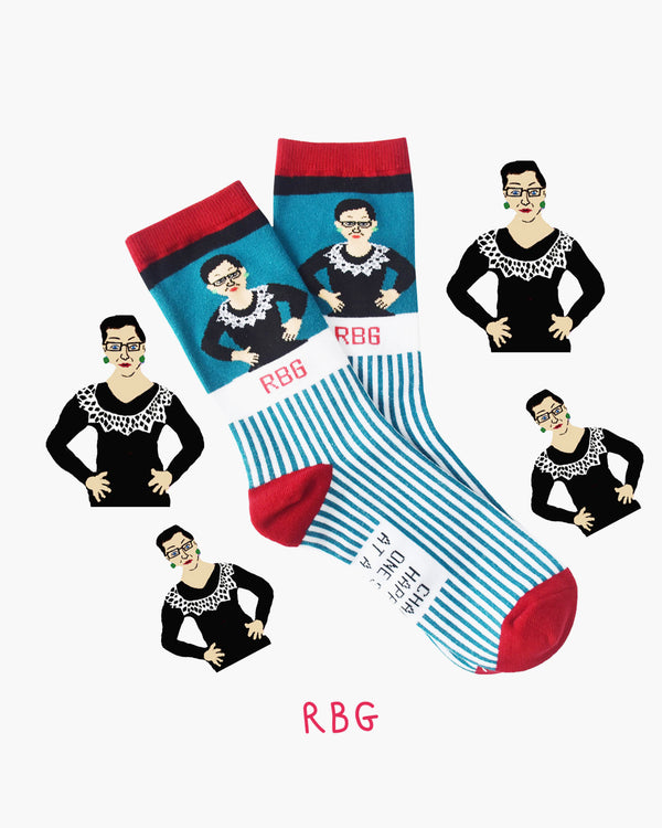 RBG Blue Striped Crew Socks