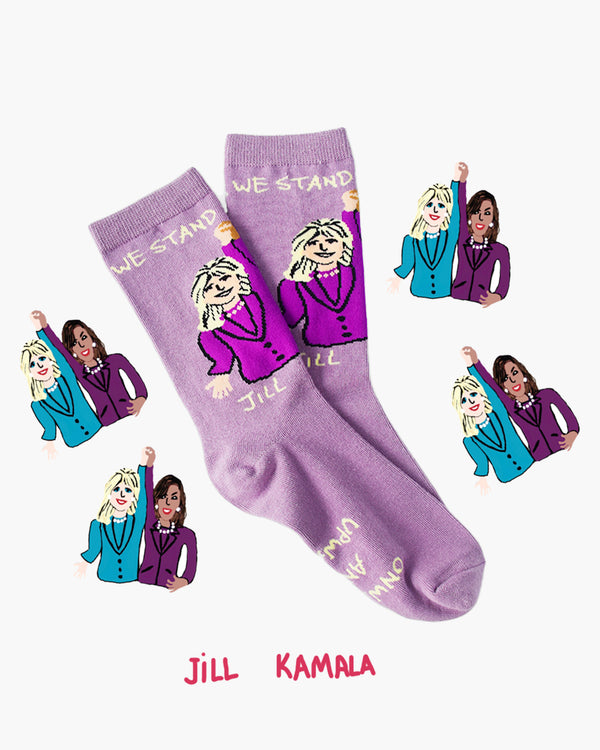 Jill And Kamala Standing Together Crew Socks