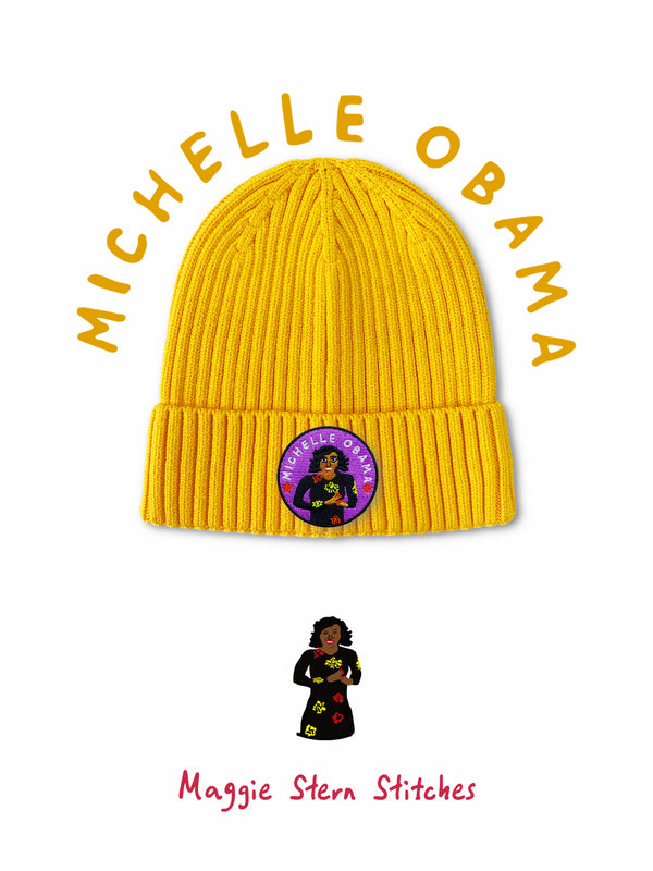 Michelle Obama Yellow Ribbing Beanies