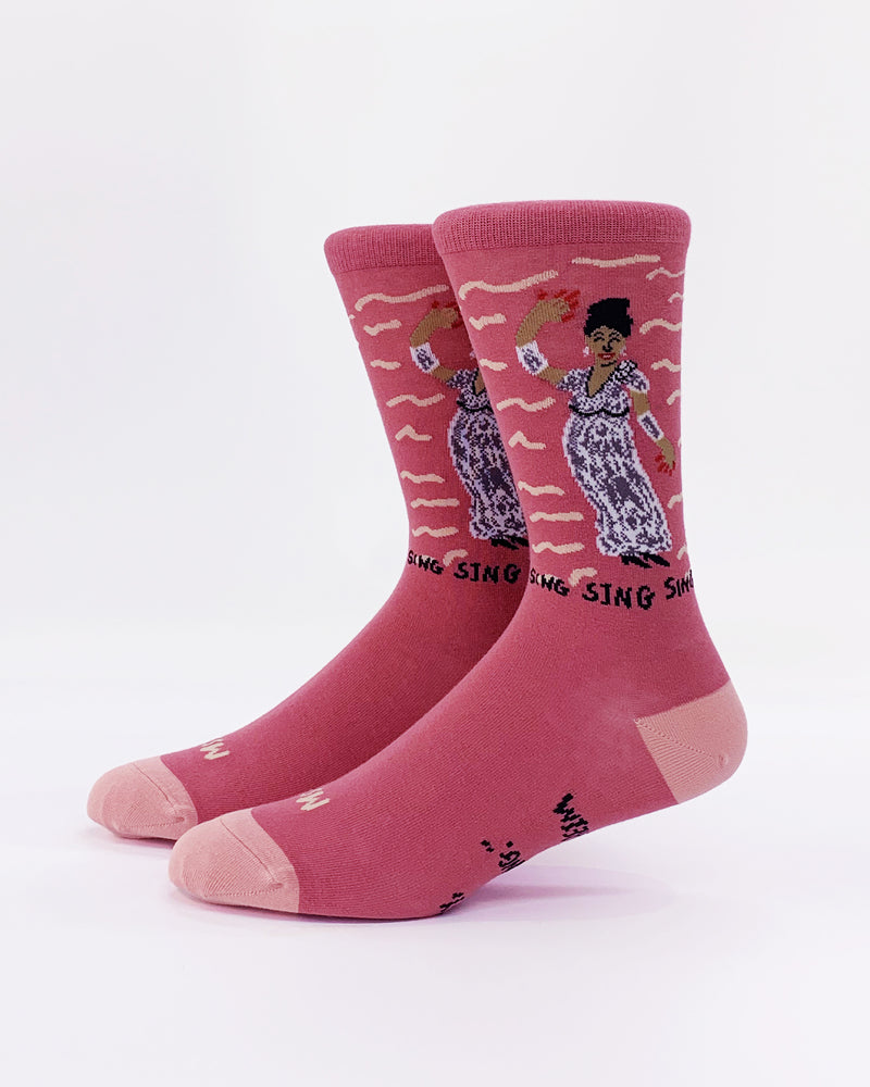 Female Singer Rose Pink Crew Socks