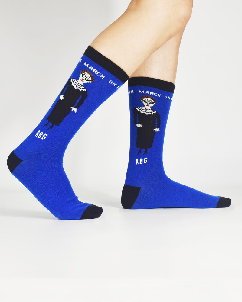 RBG Dark Blue Crew Socks Large