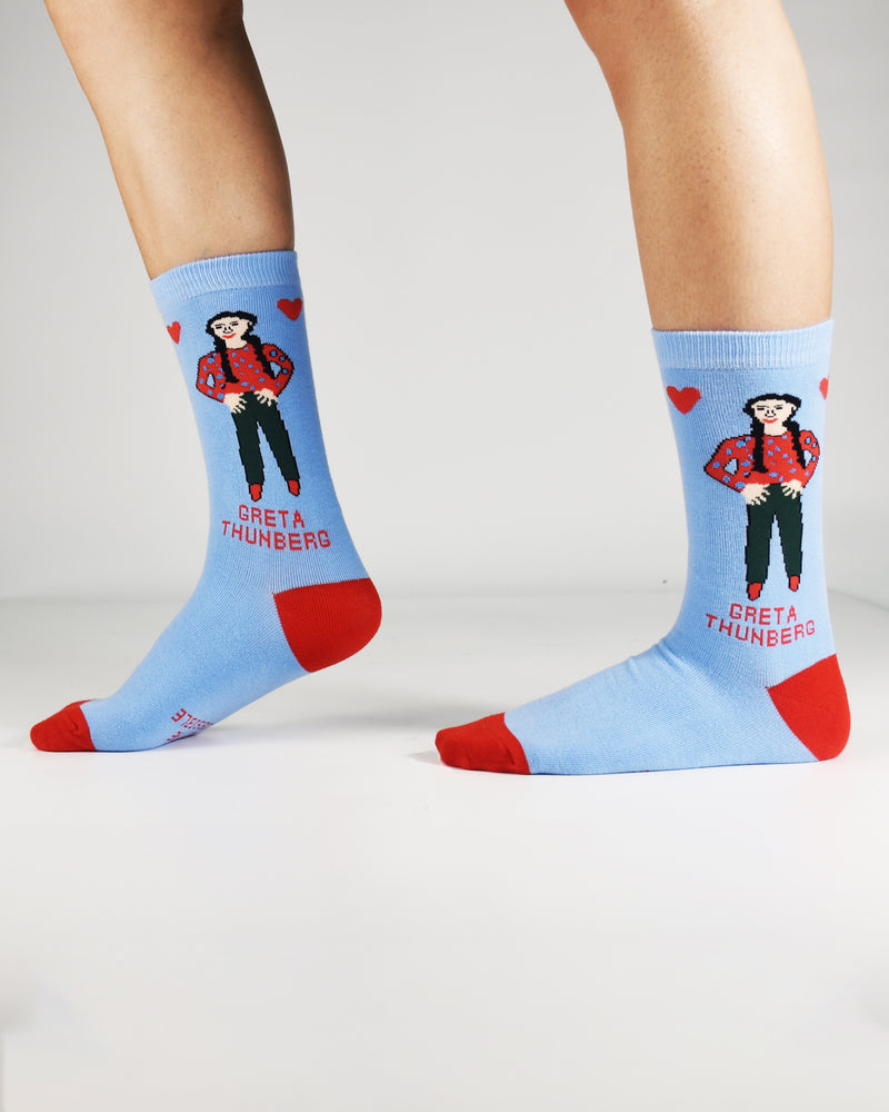 Greta With Hearts Crew Socks