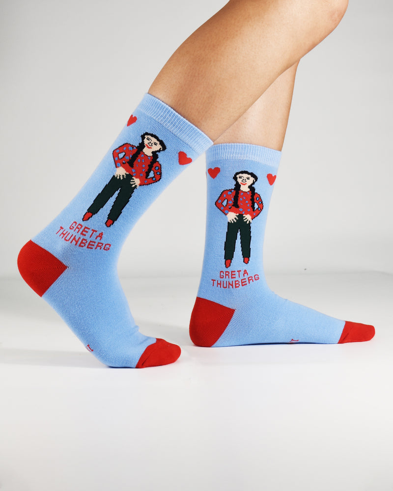 Greta With Hearts Crew Socks