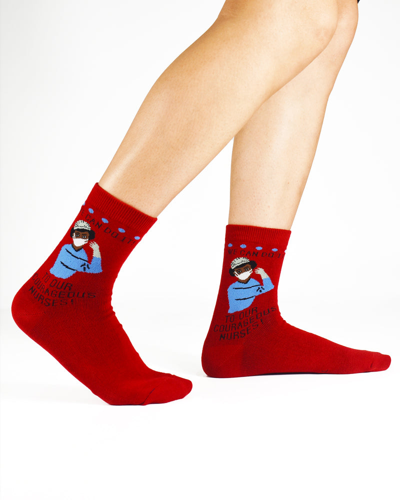 Nurses Red Ankle Socks