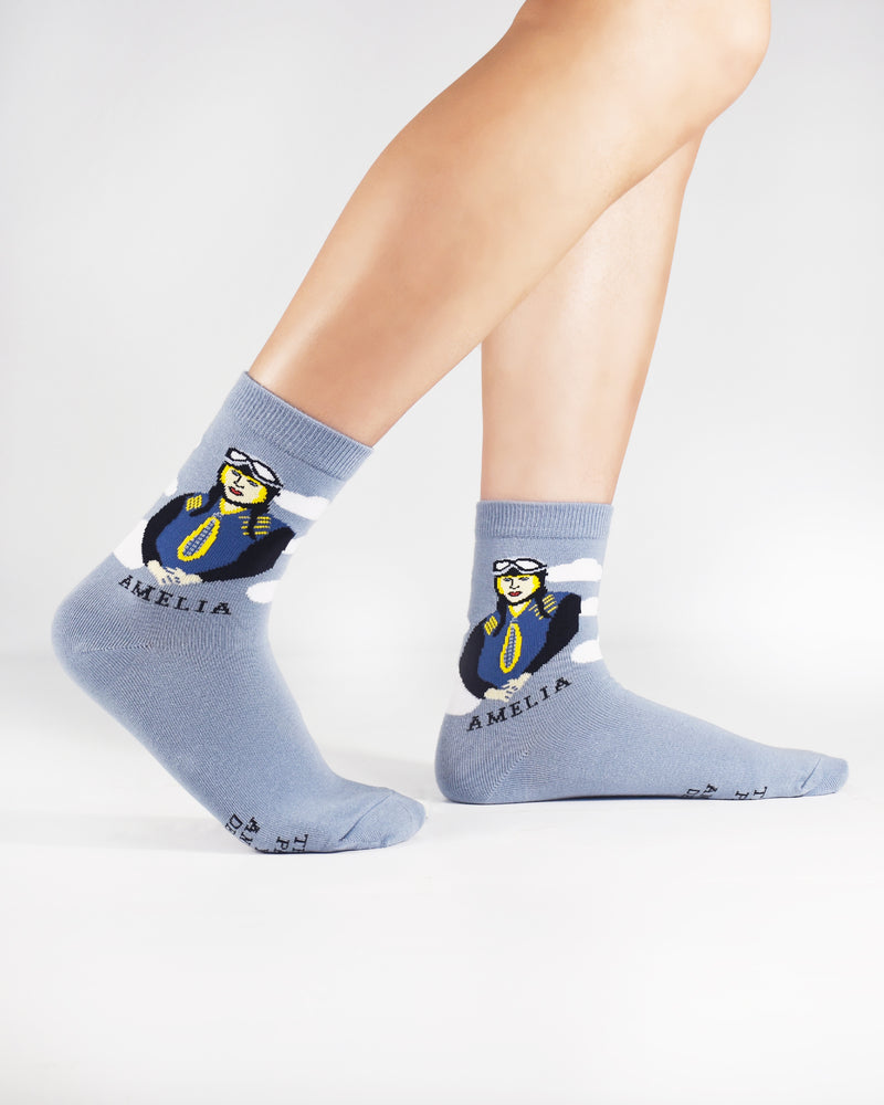 Amelia Earhart Ankle Socks