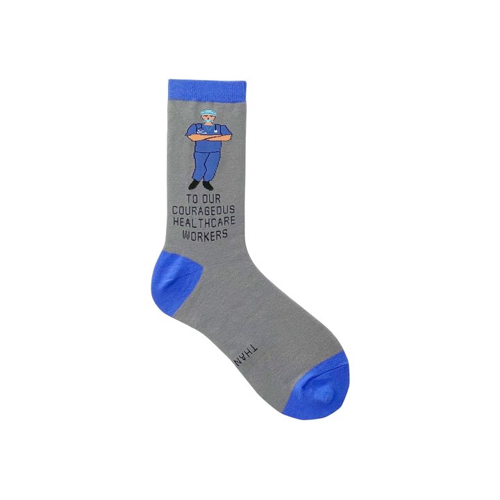 Male Health Worker Crew Socks Large