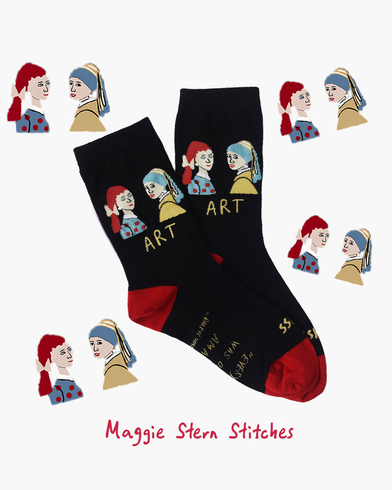 Girl With A Pearl Earring Crew Socks