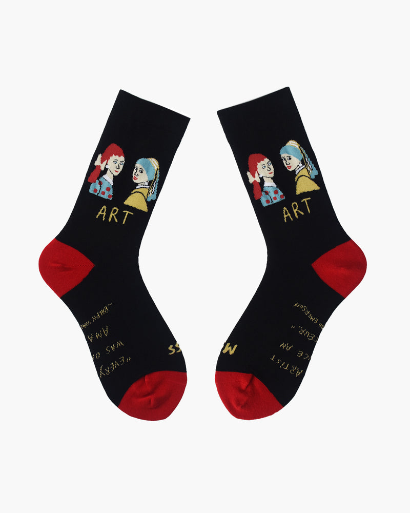 Girl With A Pearl Earring Crew Socks