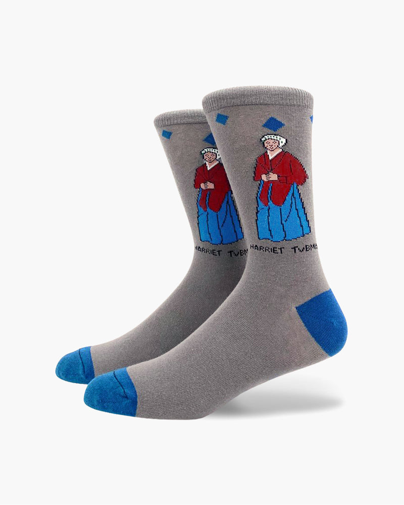 Harriet Tubman Blue Crew Socks Medium