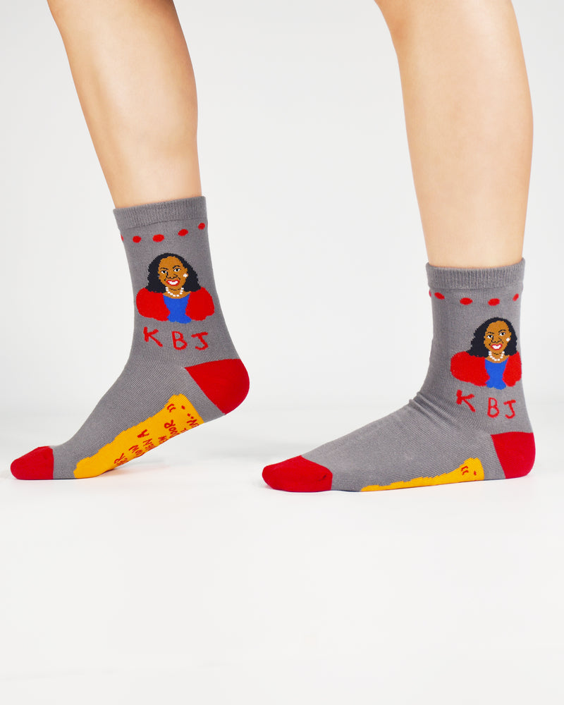 Ketanji Brown Jackson Gray Ankle Socks