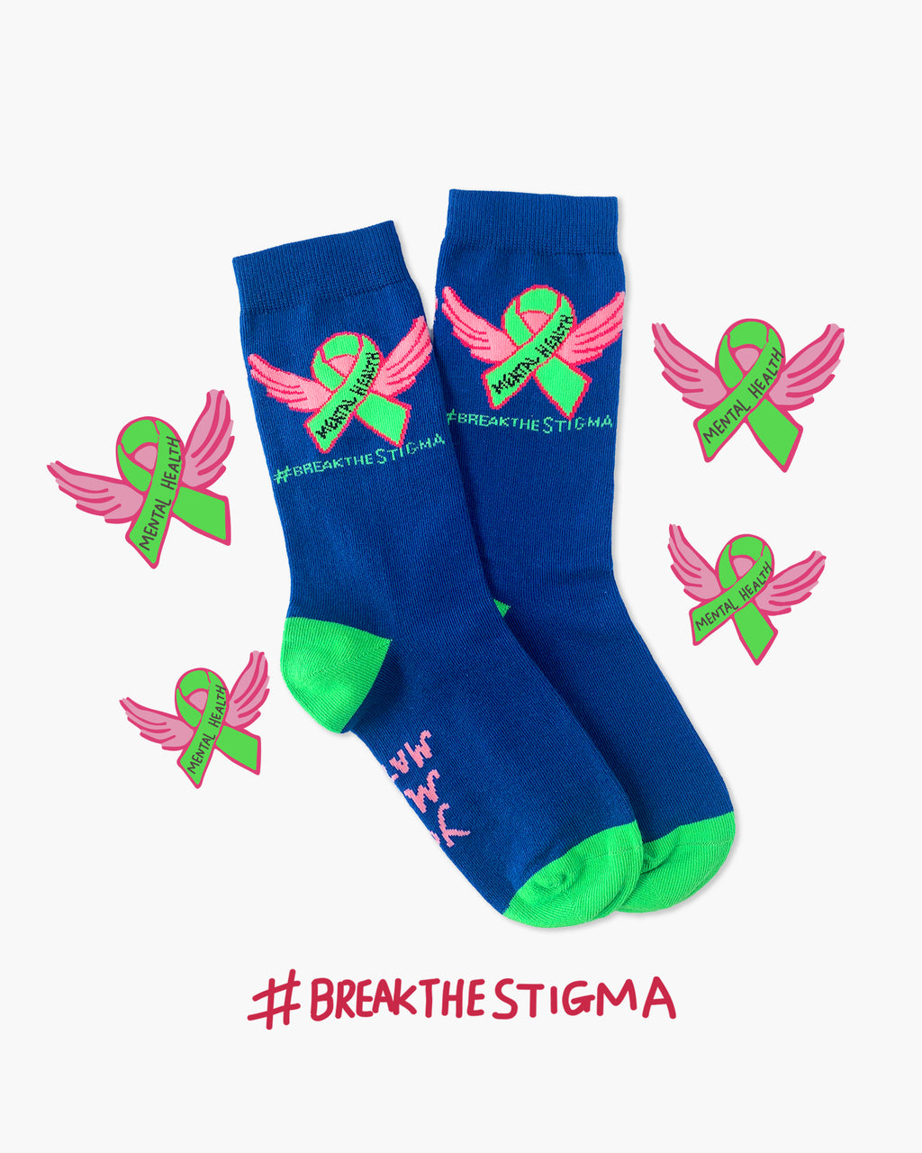 Mental Health Crew Socks – Maggie Stern Stitches