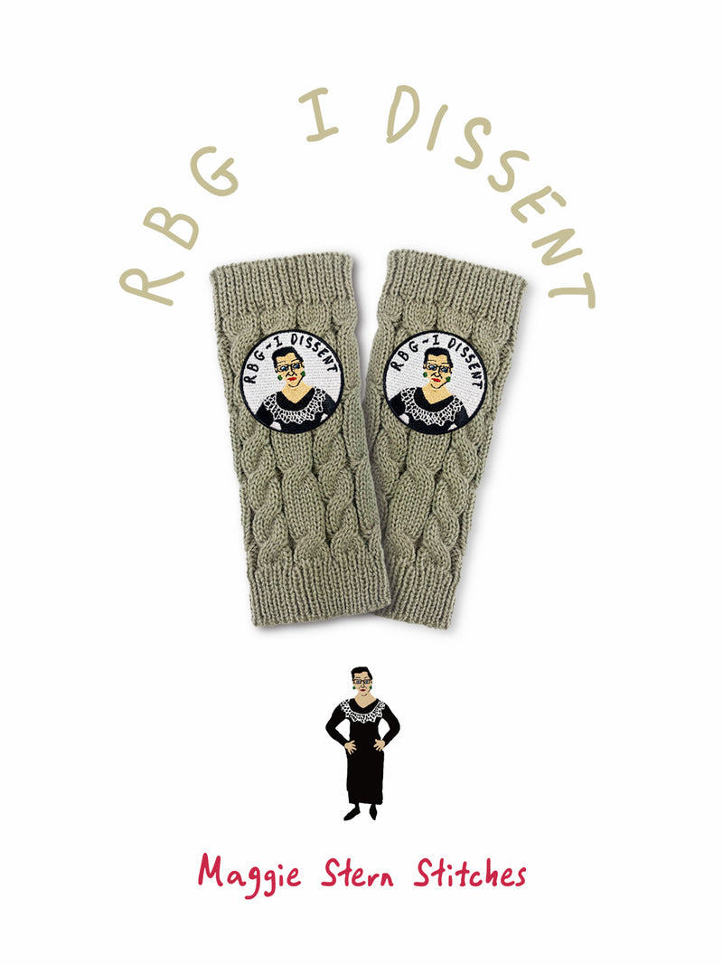 RBG I Dissent Cream Grey Gloves