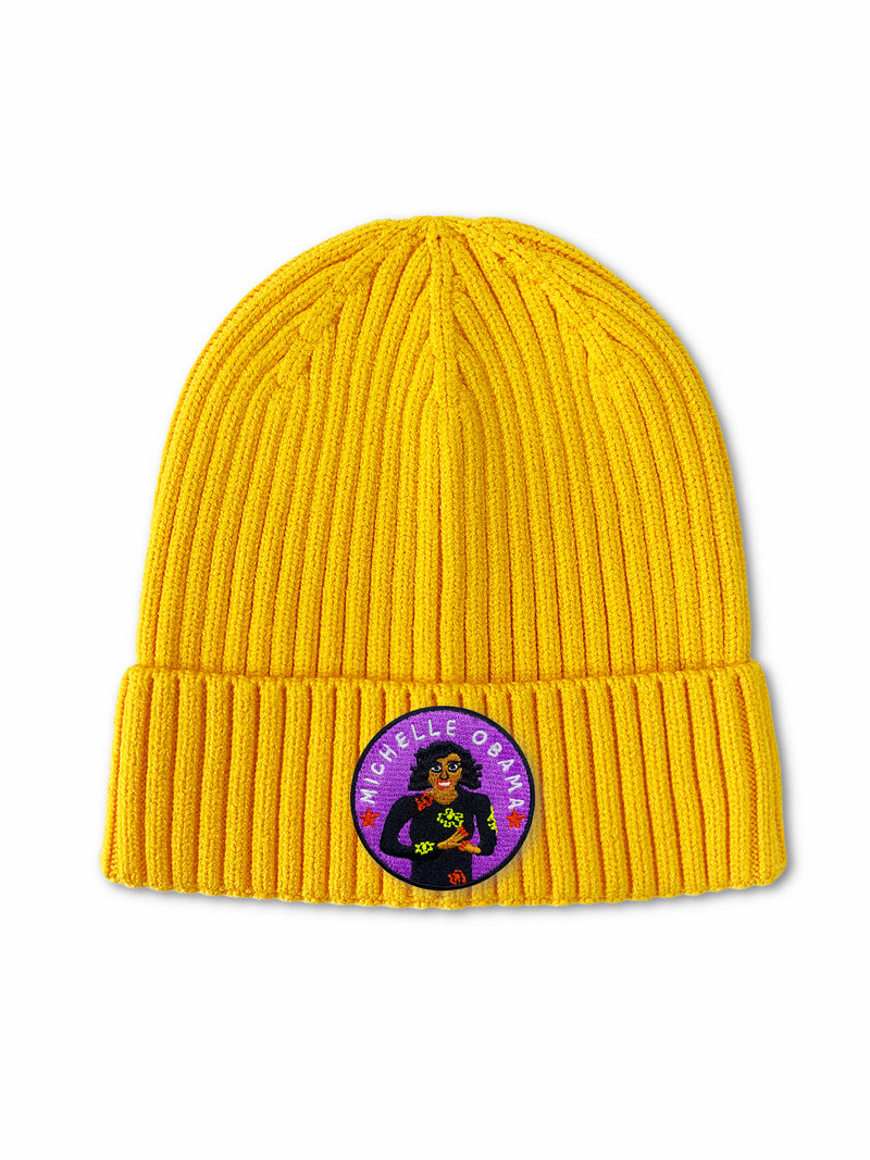 Michelle Obama Yellow Ribbing Beanies