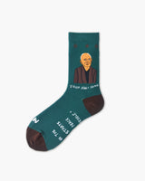 Thich Nhat Hanh Dark Green Crew Socks