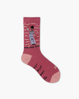 Female Singer Rose Pink Crew Socks