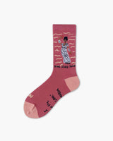 Female Singer Rose Pink Crew Socks