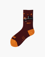 Music Piano Crew Socks