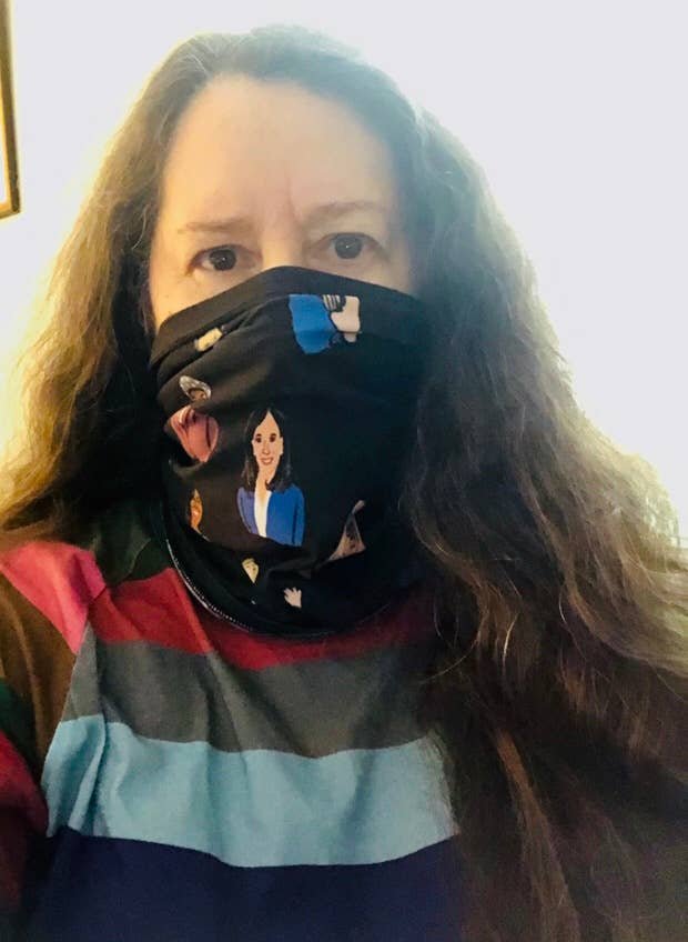 Black Tube Gaiter/Mask Featuring Inspirational Women