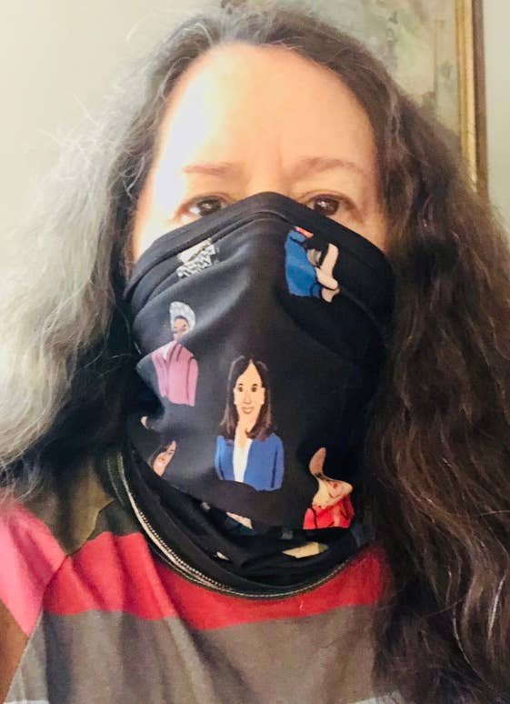 Black Tube Gaiter/Mask Featuring Inspirational Women