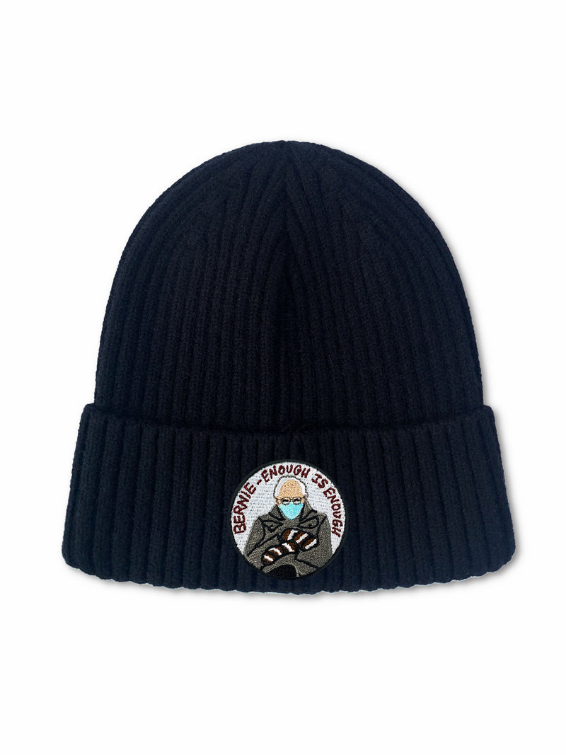 Bernie Black Ribbing Beanies