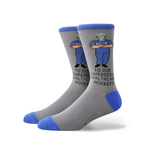 Male Health Worker Crew Socks Large